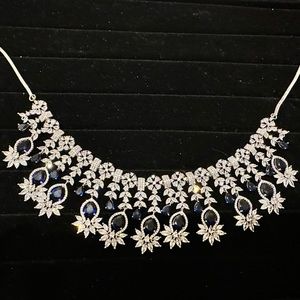 Glass Crystal and Sapphire necklace